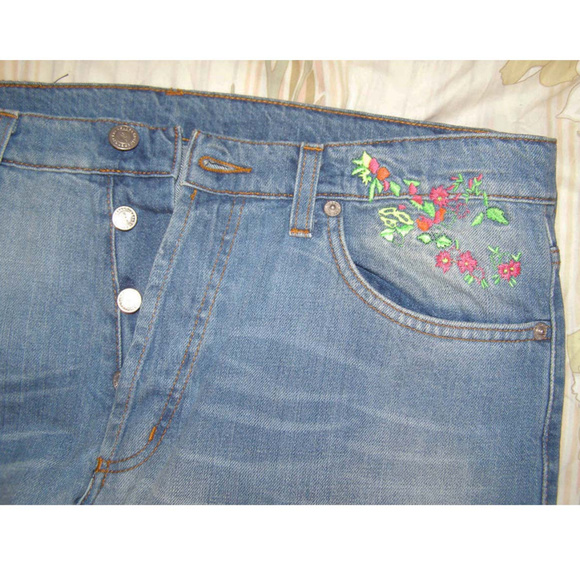 NWT Iceberg Embroidered Jeans size 10-12 Inseam 36 - Picture 4 of 9